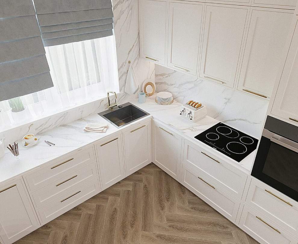 Светлая кухня, современная классика.