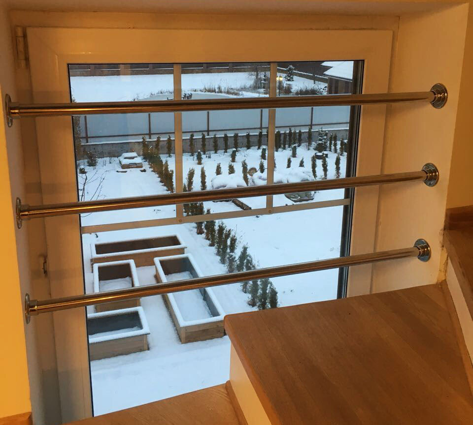 Нержавеющие лестничные перила со стеклом