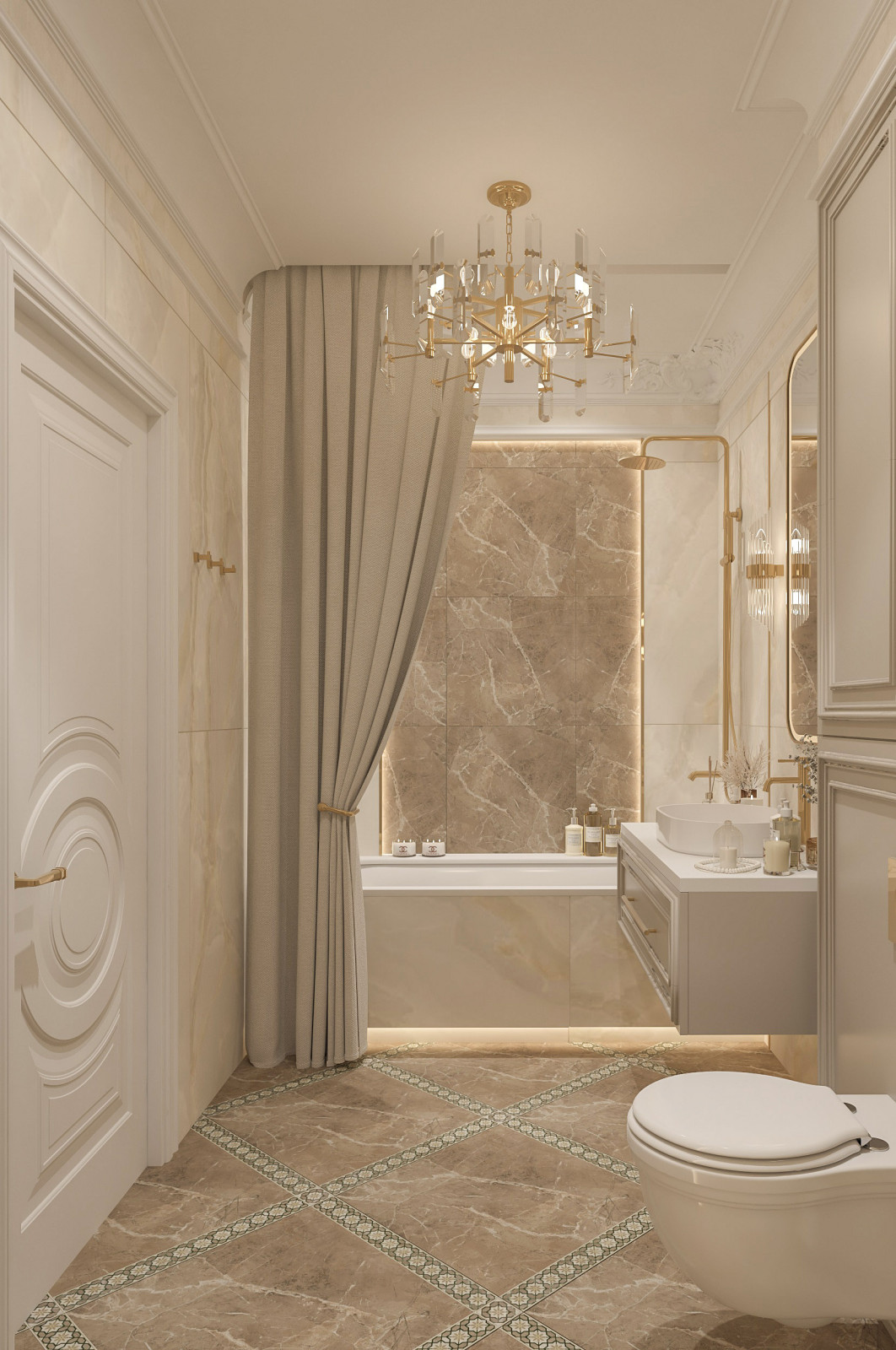 Интерьер Женской Ванной комнаты. Таунхаус в КП "Образцово"