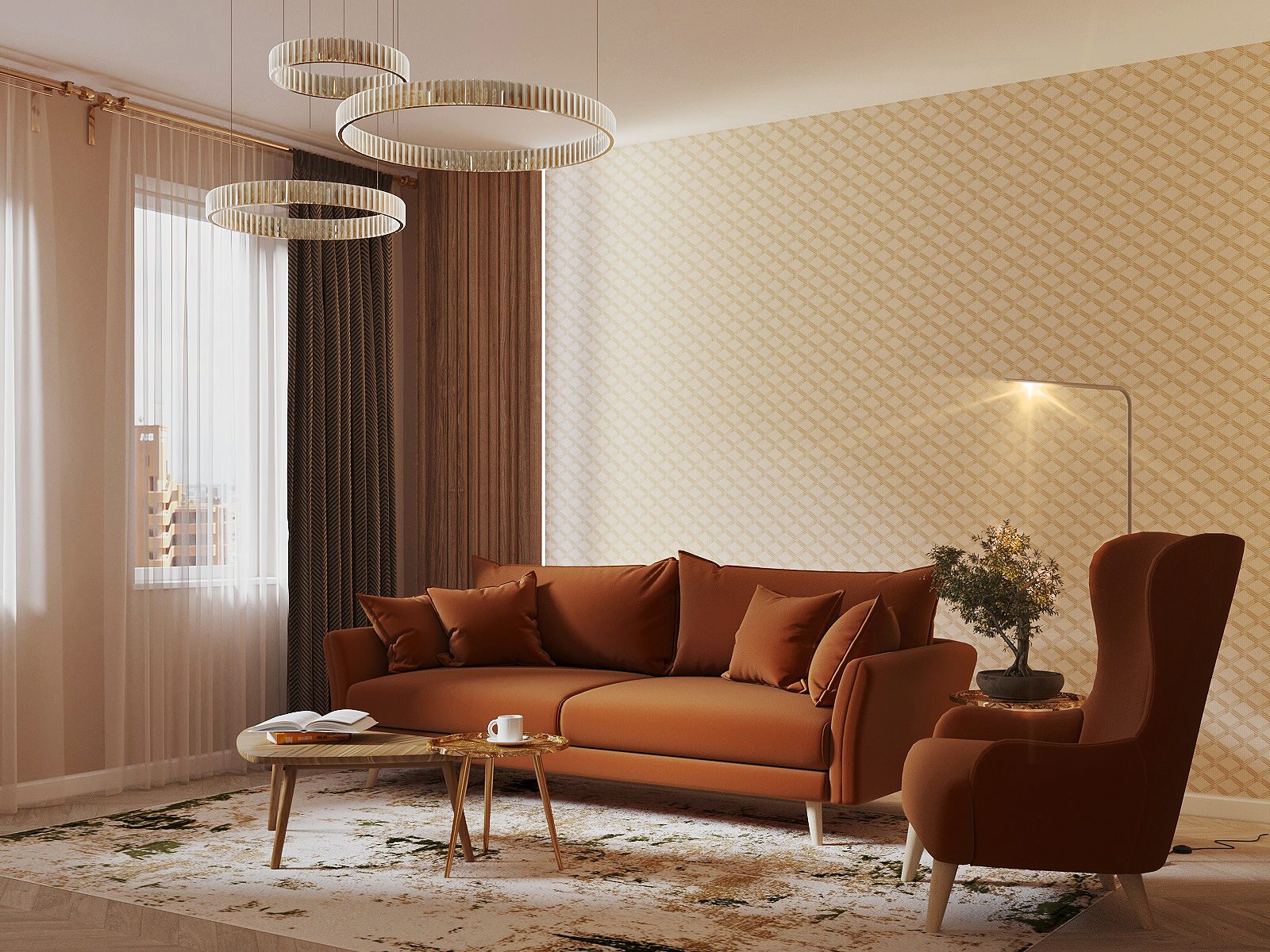 Гостиная в двухкомнатной квартире