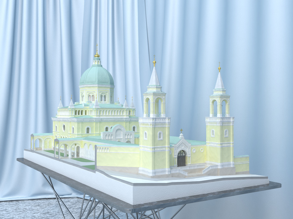 Обложка проекта: Эскиз макета собора Ивановского монастыря