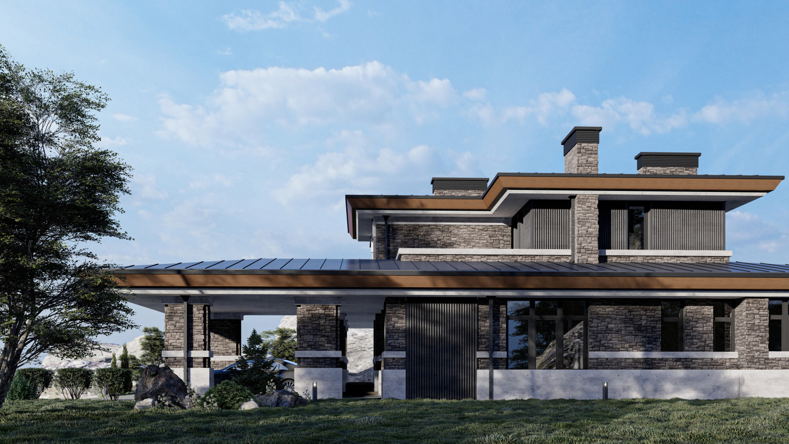 Обложка проекта: Вилла в стиле Ллойда Райта