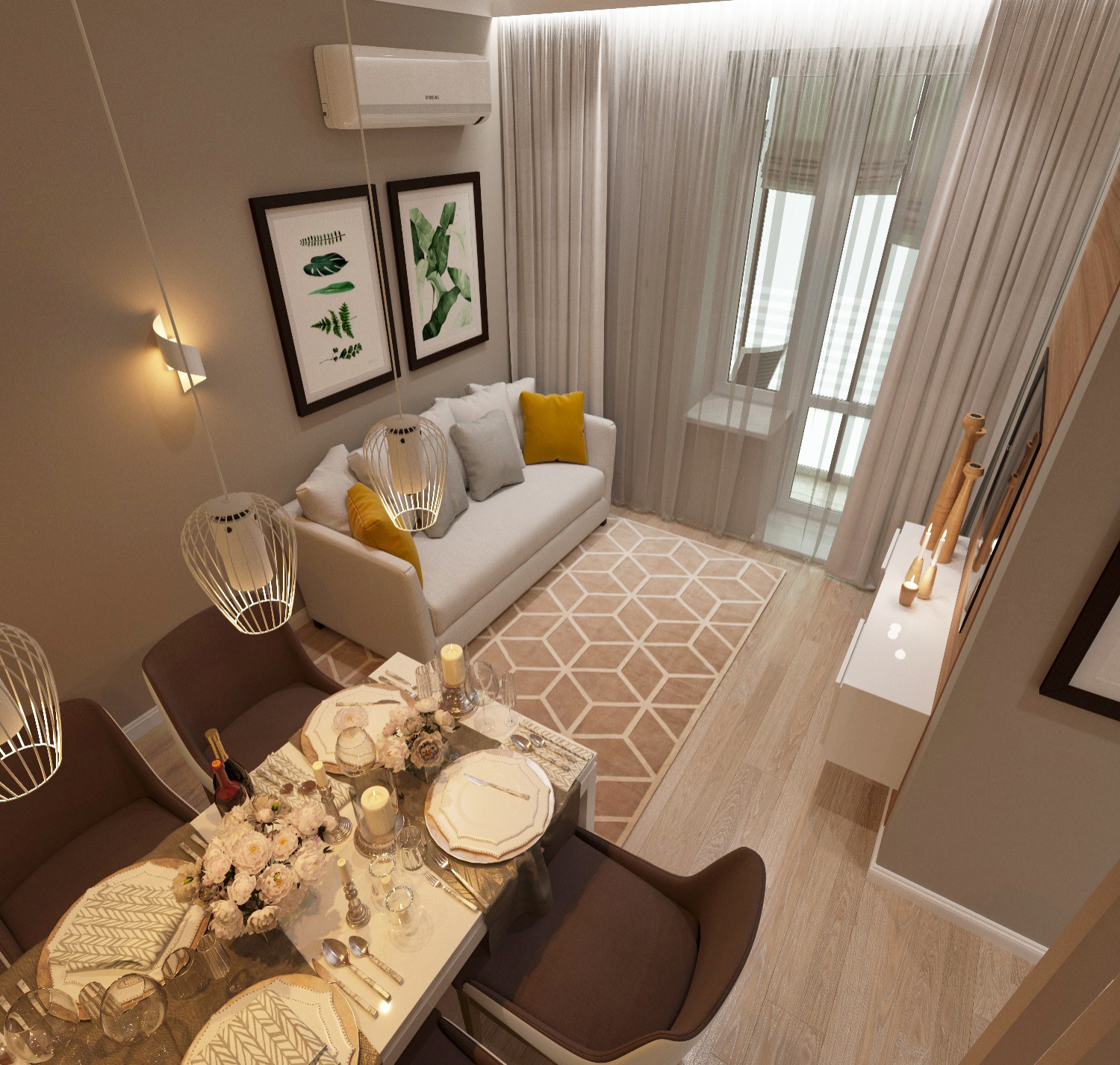 Дизайн-проект трехкомнатной квартиры м. Окружная