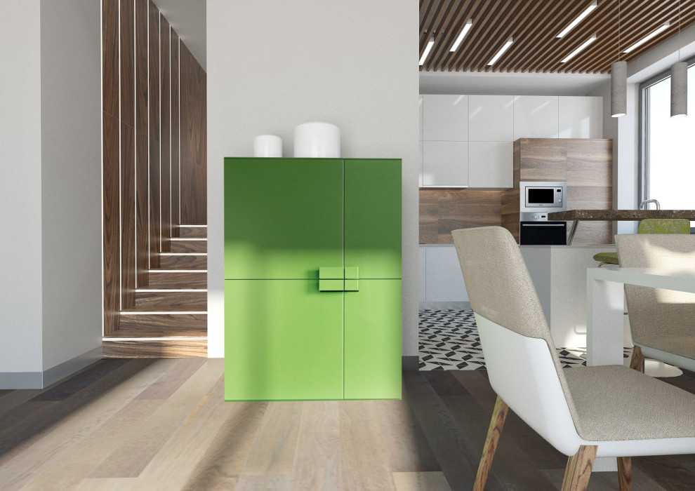 Гостиная с камином в загородном доме