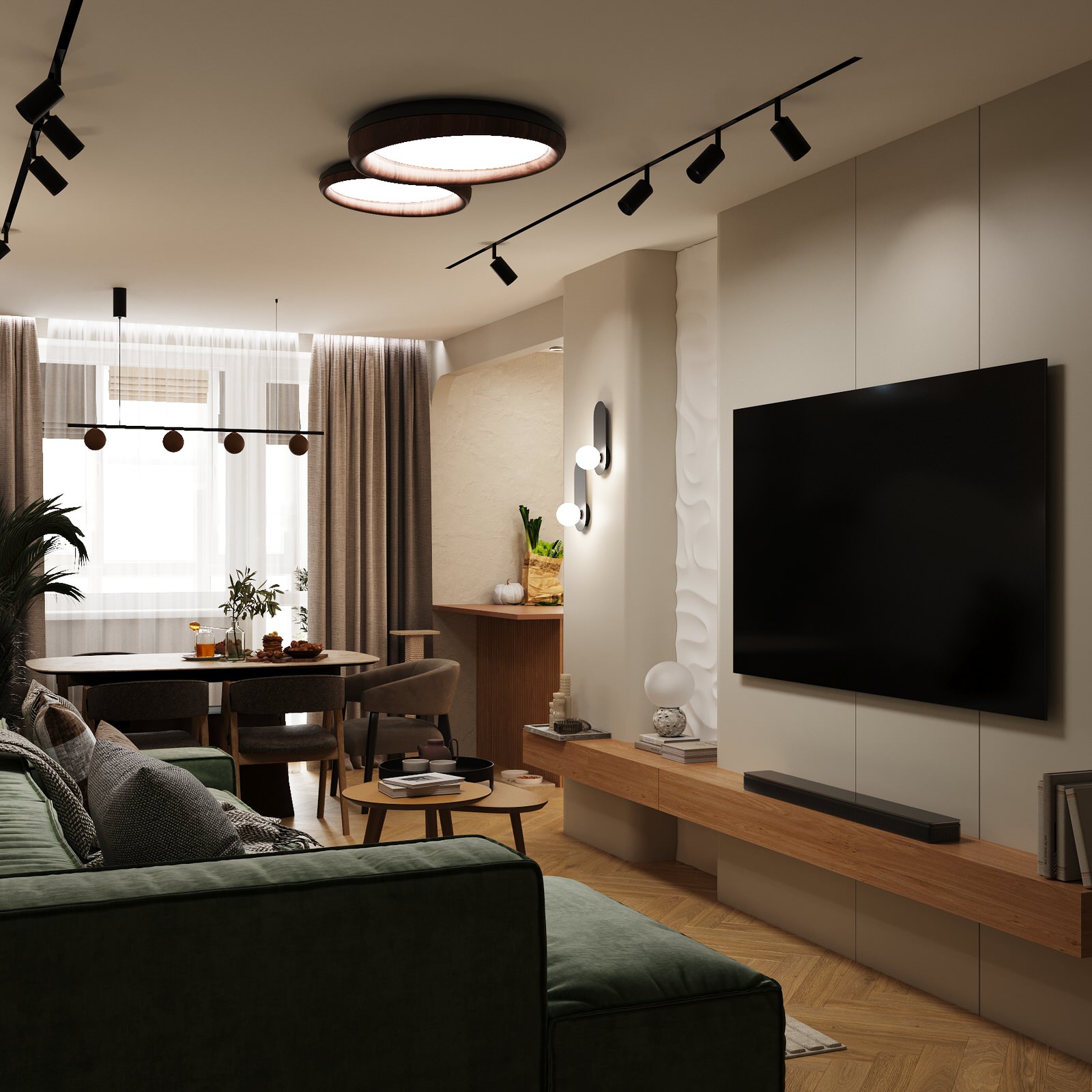 ВИЗУАЛИЗАЦИЯ ИНТЕРЬЕРА В ТЕПЛЫХ ТОНАХ