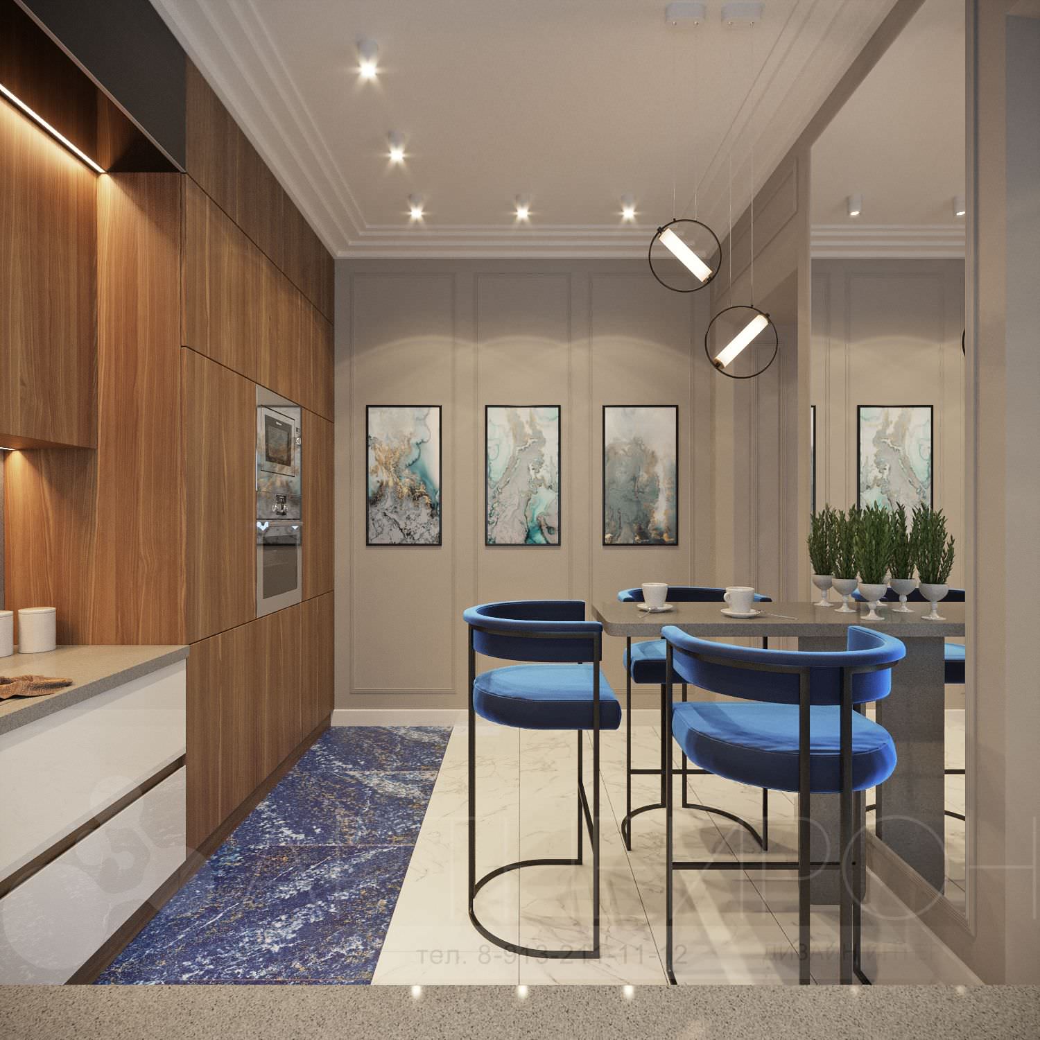 Дизайн кухни в квартире в Барнауле