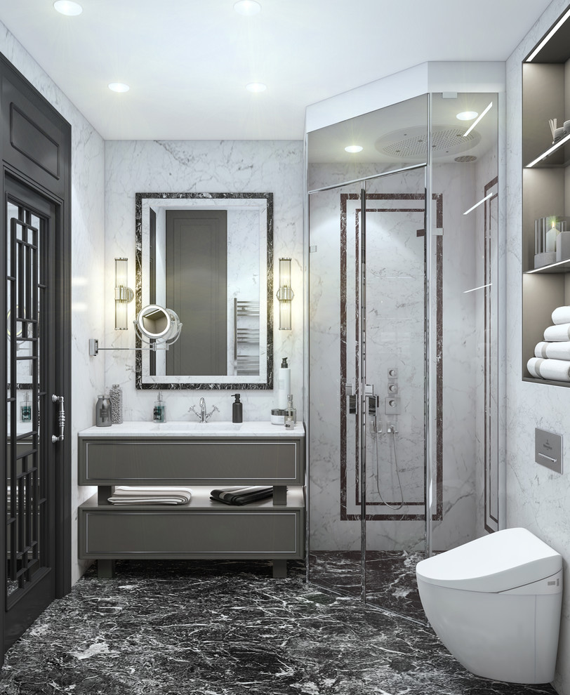 Визуализация квартиры. Серый тон - основной.