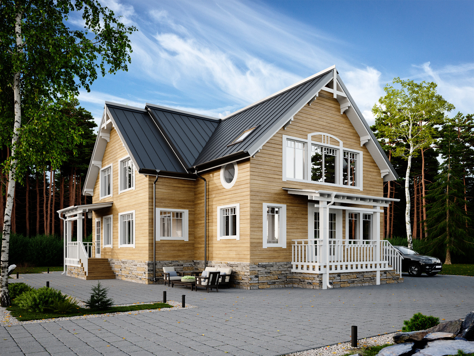 Обложка проекта: Частный дом на Новой Риге