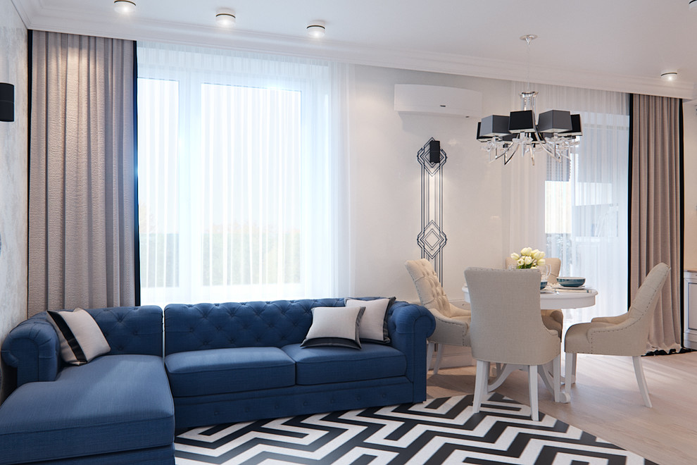 Проект  кухни-гостиной в современном стиле.