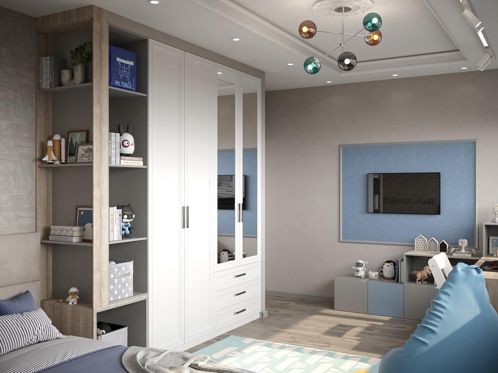 Детская с мансардным остеклением