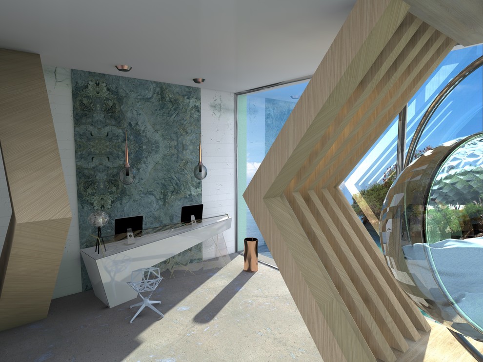 Лобби маленького отеля на море