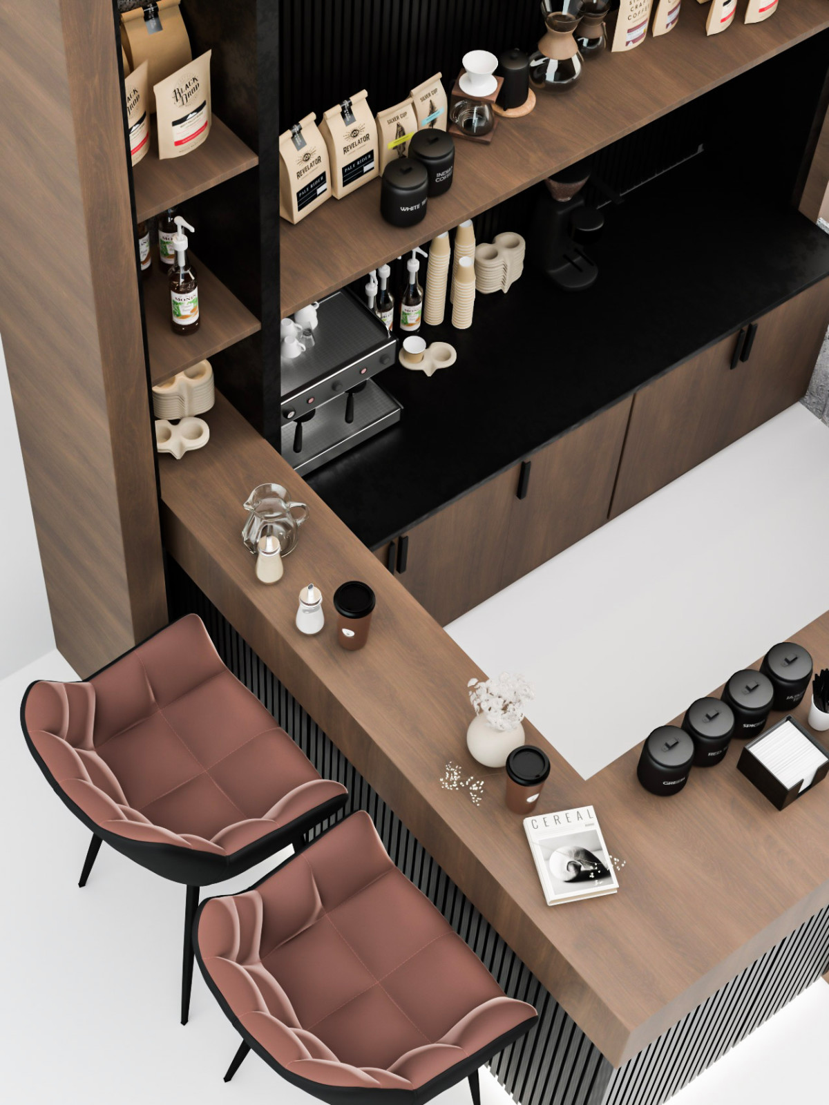 Дизайн торгового островка кофе