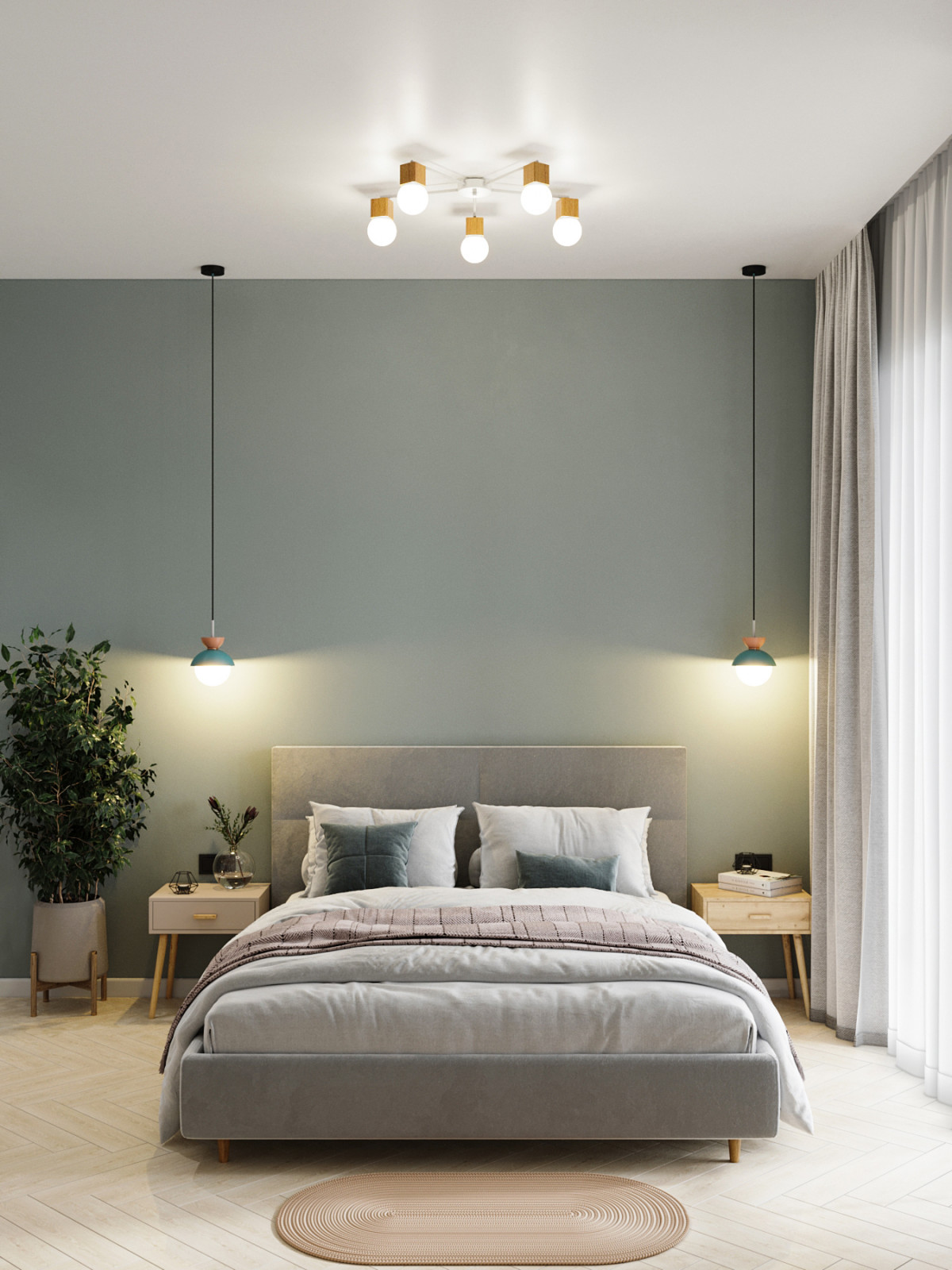 Дизайн-проект квартиры, площадью 59,25 м2, мкр Северный, жк Риф