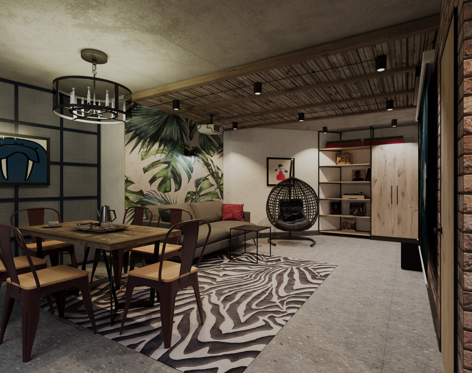 Обложка проекта: Зона для отдыхав цокольном этаже дома