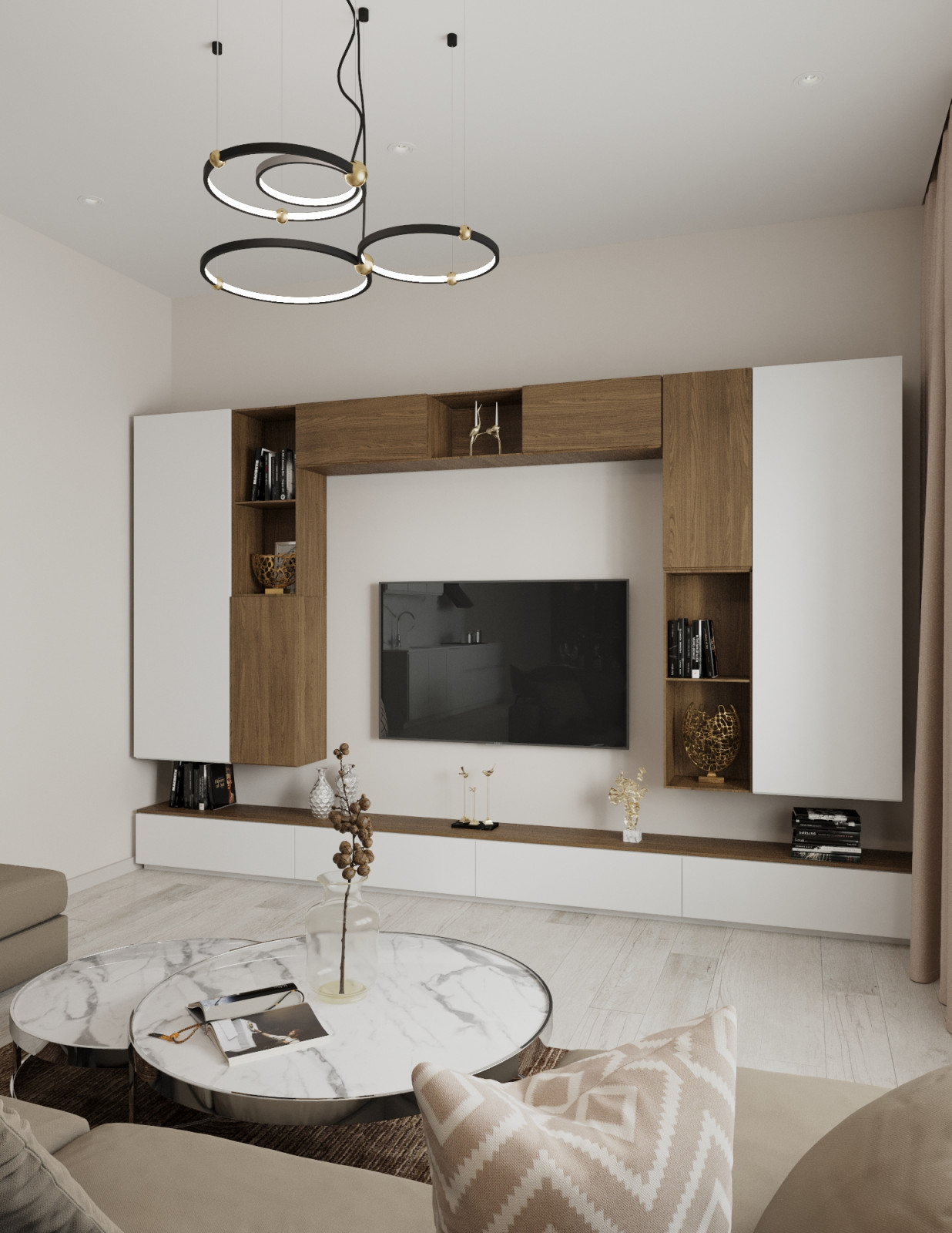 Просторная квартира в пастельных тонах