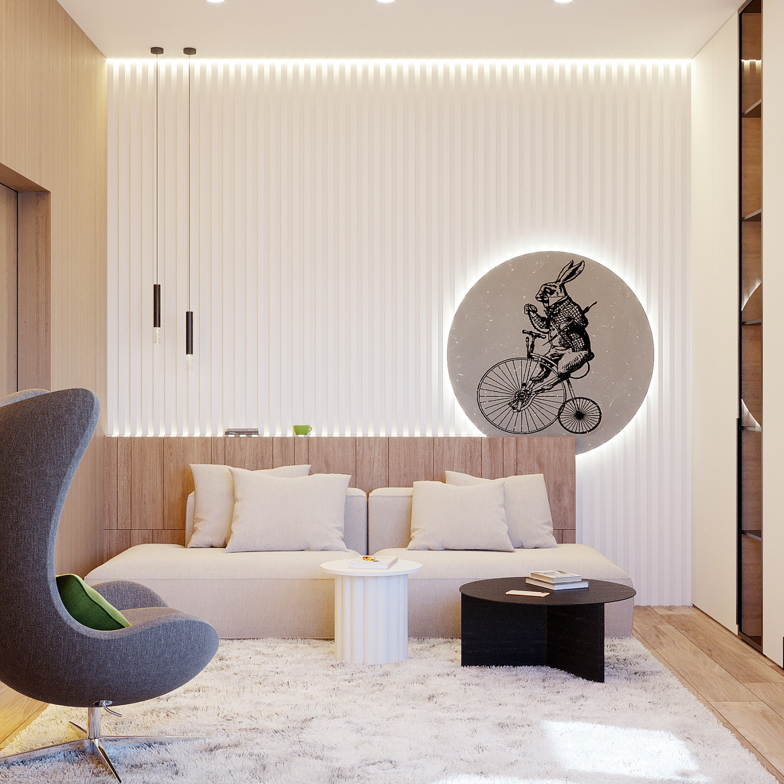 Квартира 90 м.кв. Фьюжн скандинавского и эко стилей