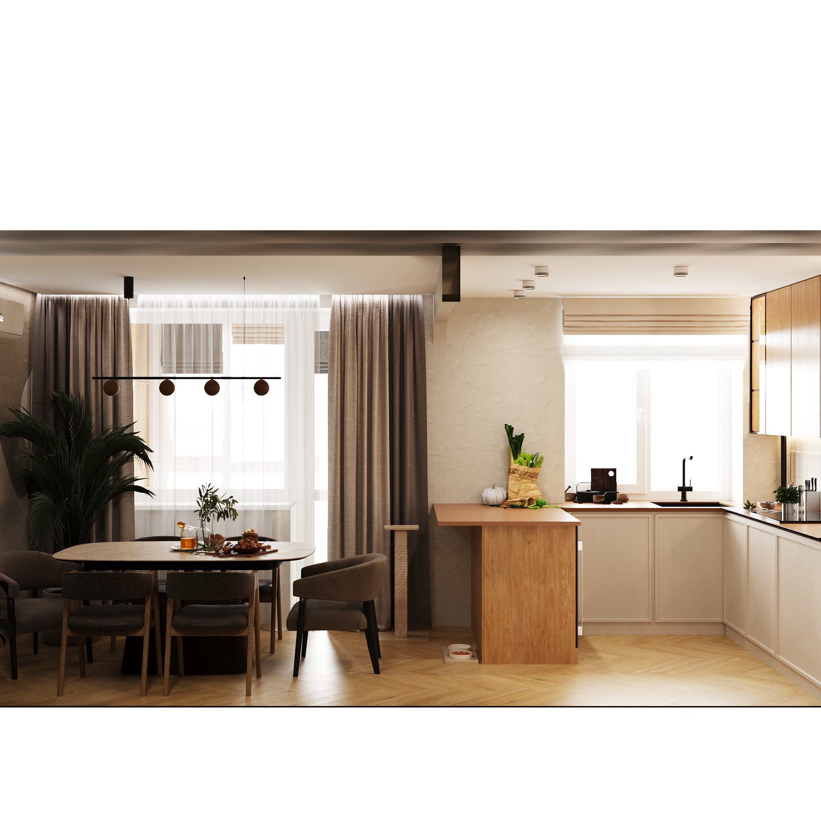 ВИЗУАЛИЗАЦИЯ ИНТЕРЬЕРА В ТЕПЛЫХ ТОНАХ