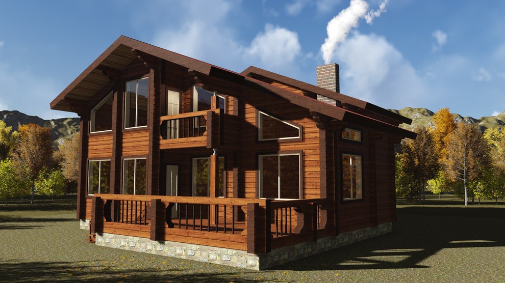 Двухэтажный дом 205м2 из бруса 220х180 — проект 306