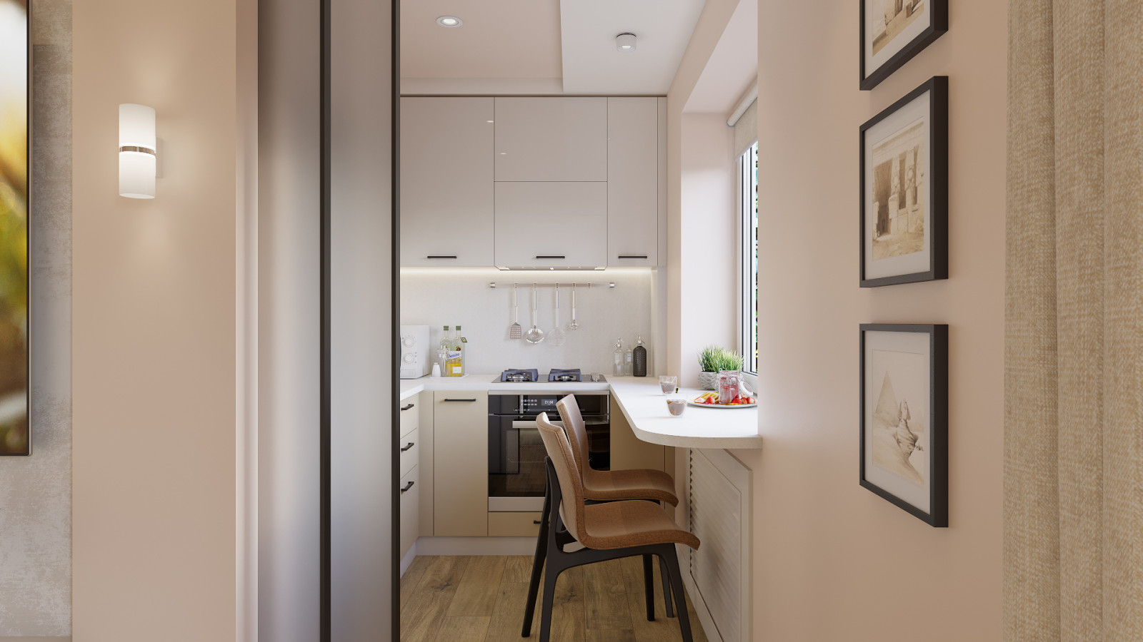 Дизайн двухкомнатной квартиры 44 м2