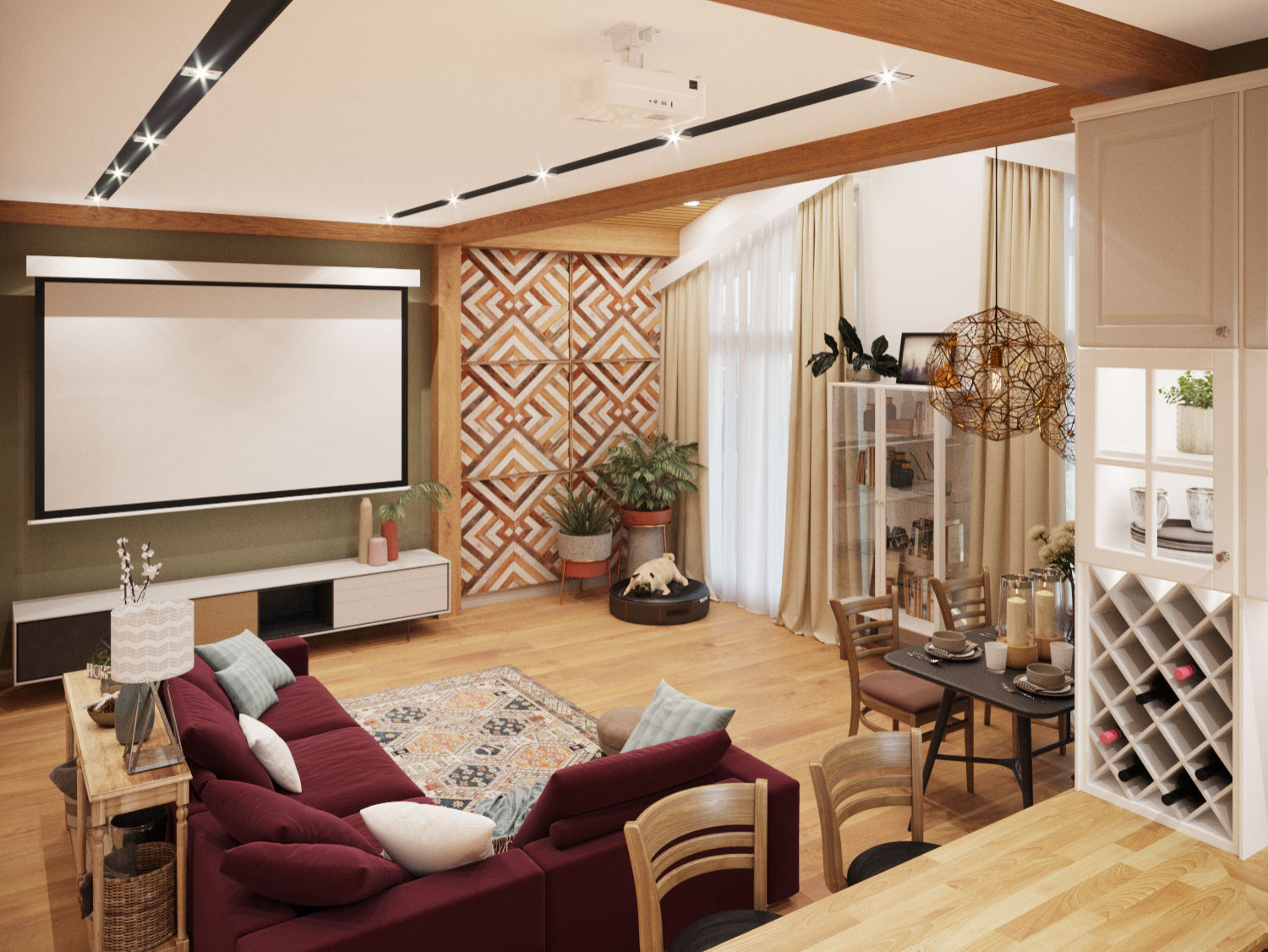 интерьер коттеджа в Подмосковье