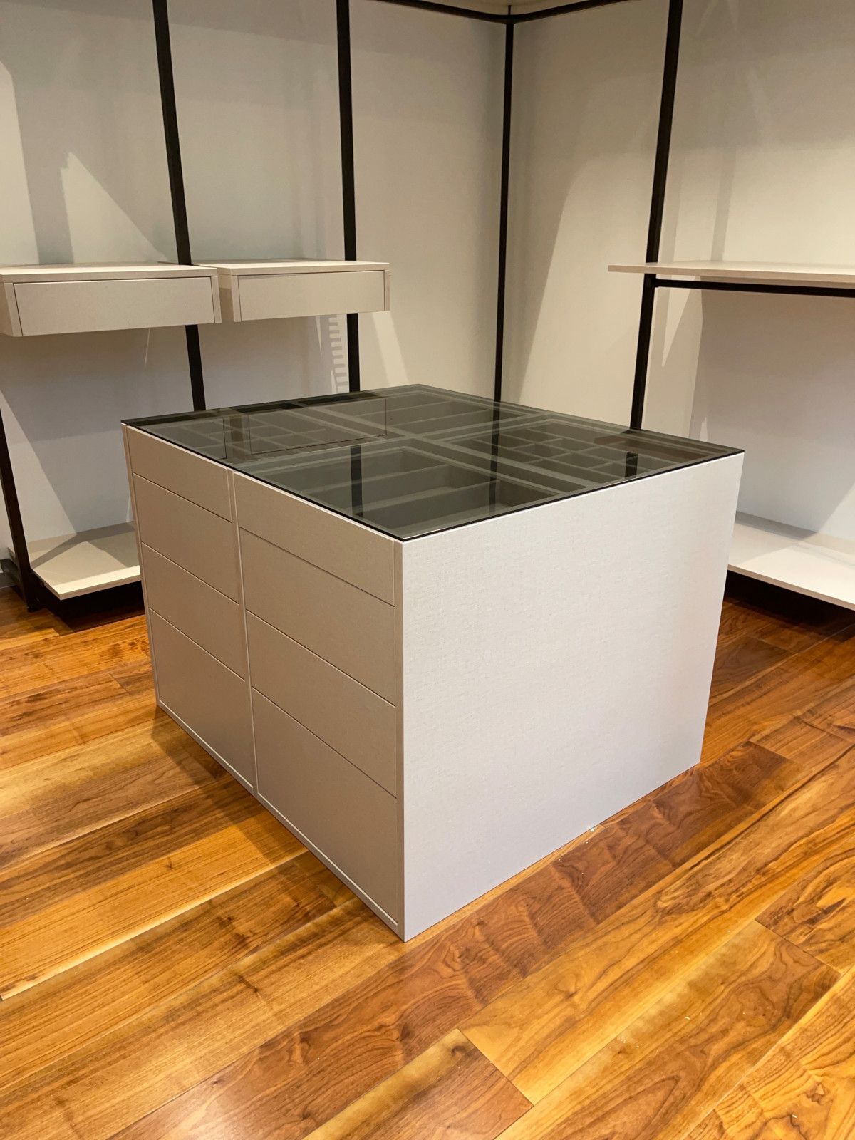 Распашной шкаф с системой RPE raumplus и Гардеробная система UNO raumplus