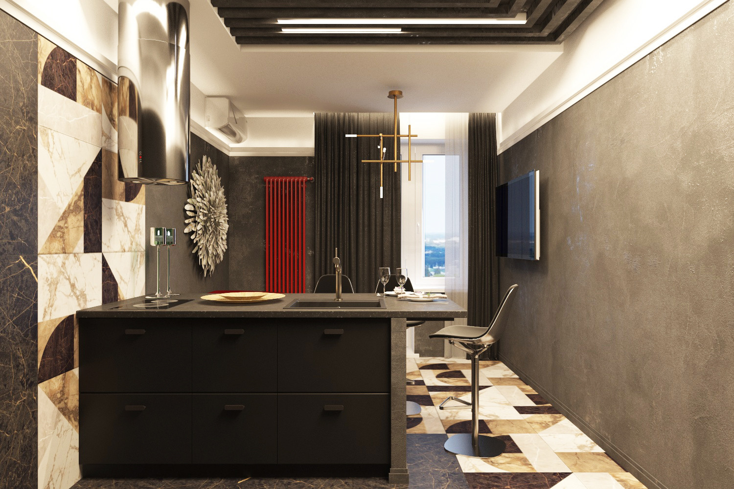 Дизайн интерьера в ЖК Фамилия. Кухня