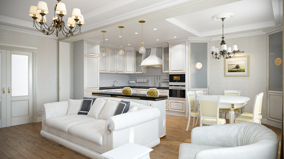 Дизайн кухни, совмещенной с гостинной