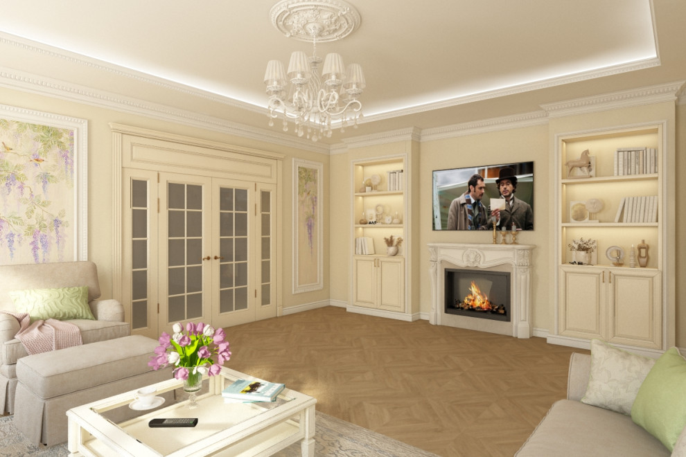 Гостиная в индивидуальном жилом доме пос. Нивенское