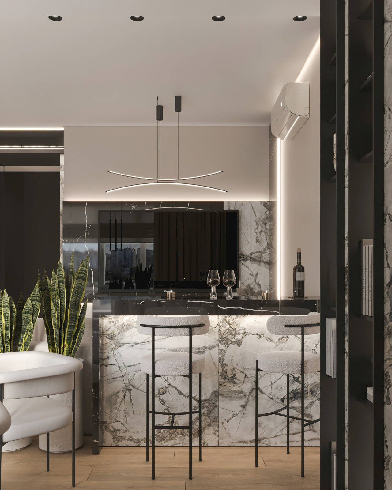 17. Marble 106м². Кухня-гостиная