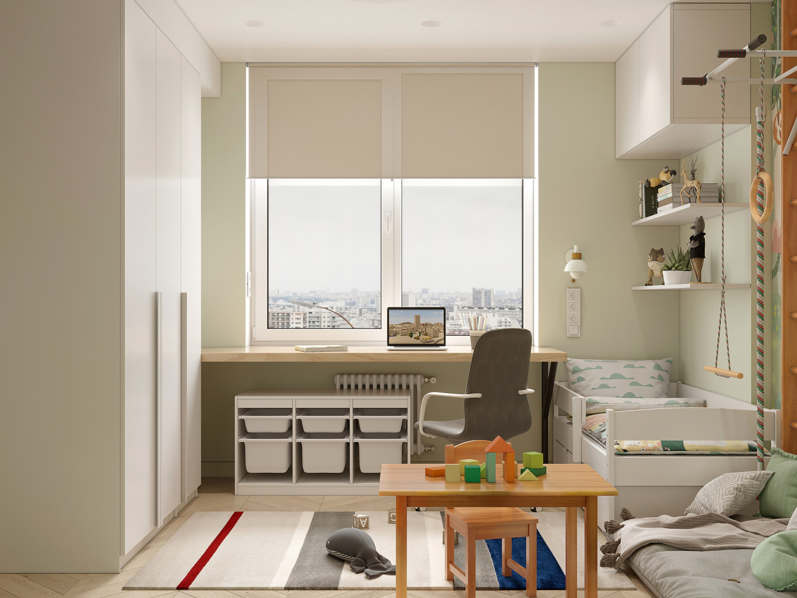 3-х комнатная квартира для семьи с двумя детьми и кабинетом