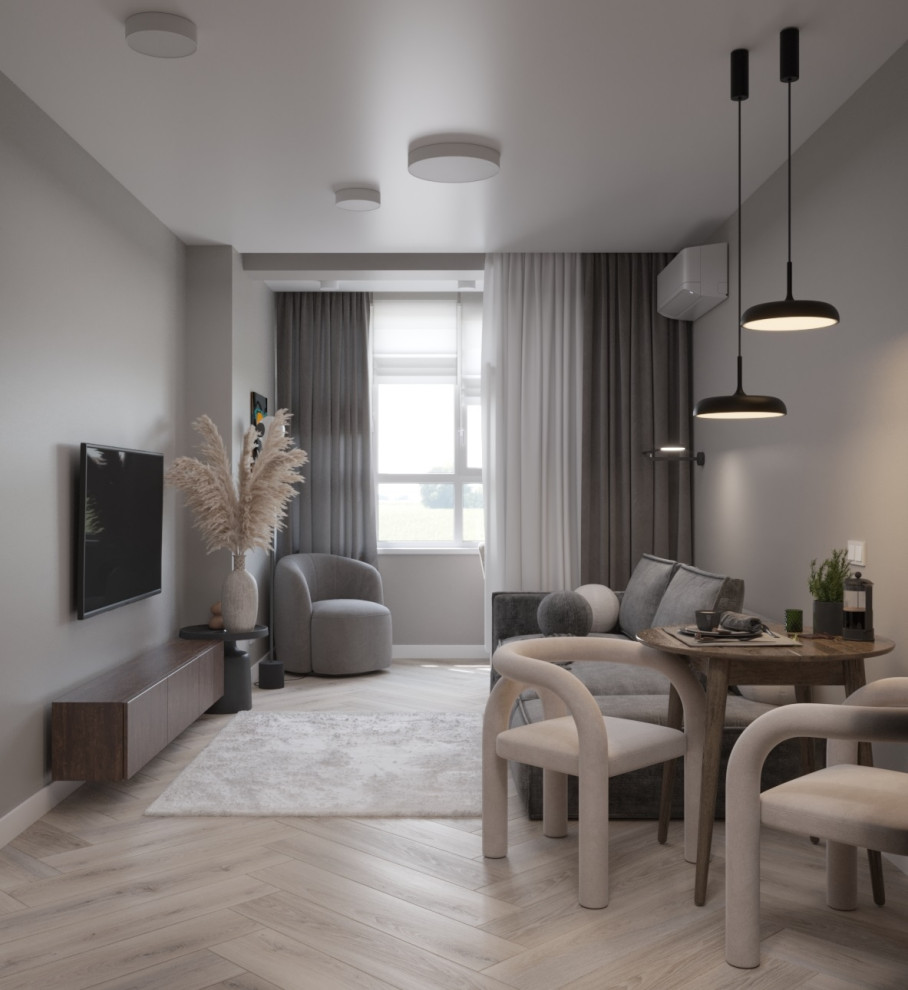 Обложка проекта: Дизайн интерьера кухни гостиной № 19