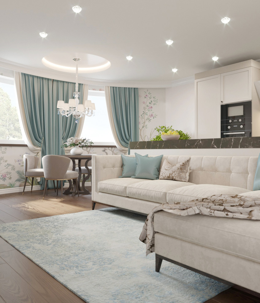 Дизайн однокомнатной квартиры в стиле современная классика