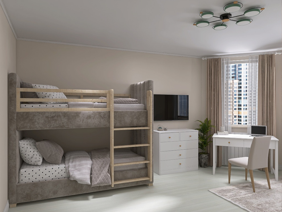 Обложка проекта: Проект жилой комнаты для мамы с двумя детьми