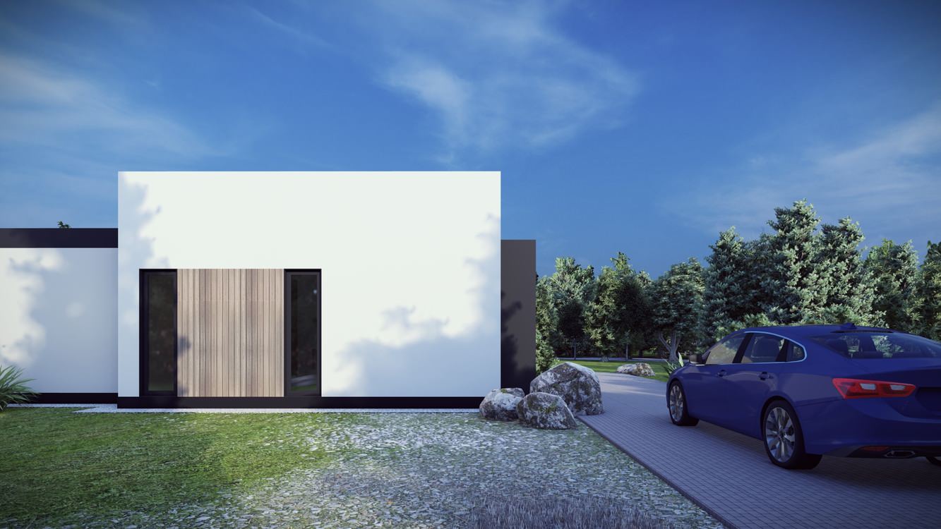 Обложка проекта: Минимал 105 | Эскизный проект современного одноэтажного дома