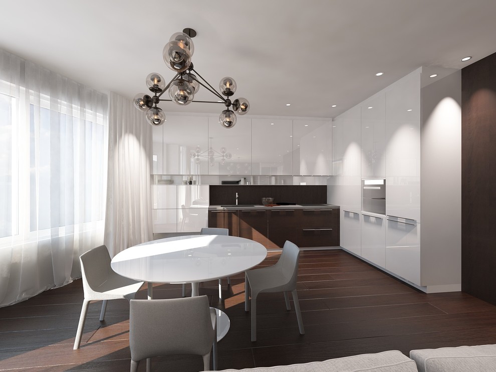 The apartment is in a modern style