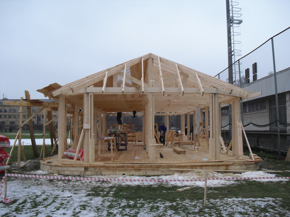 Кровля над бассейном (Фермы ножницы)