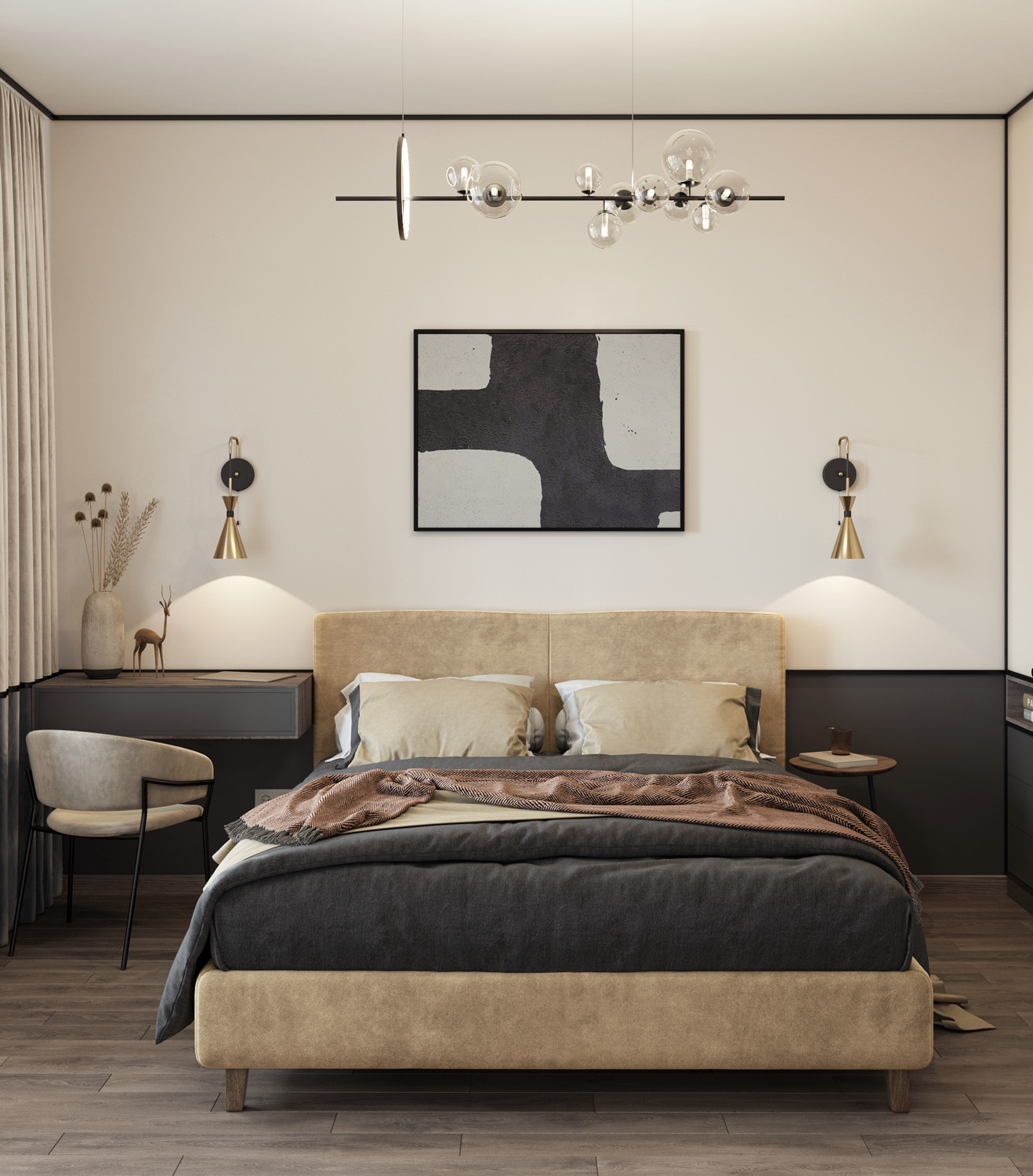 визуализация трехкомнатной квартиры ЖК Варшавская Life