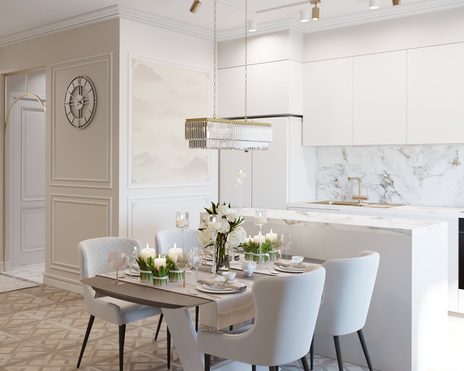 Обложка проекта: 5. Calm classic. Кухня-гостиная