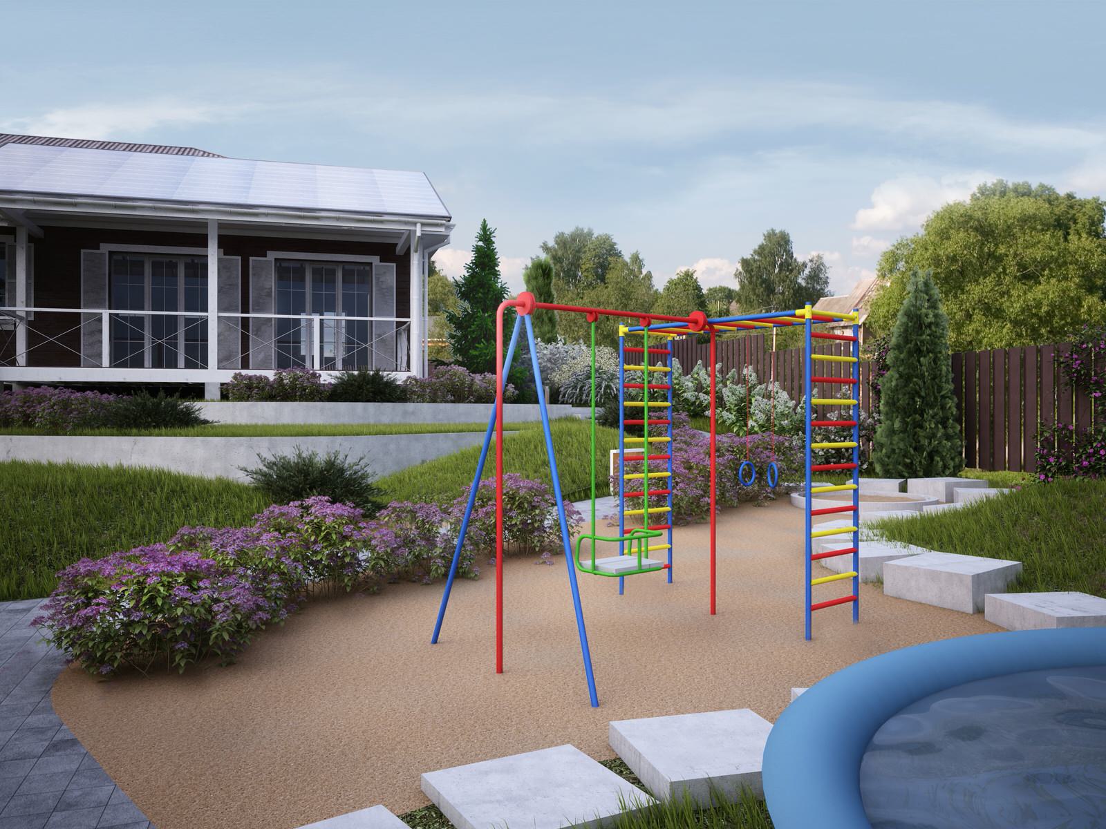 Ландшафтная архитектура участка частного дома в Красноярске