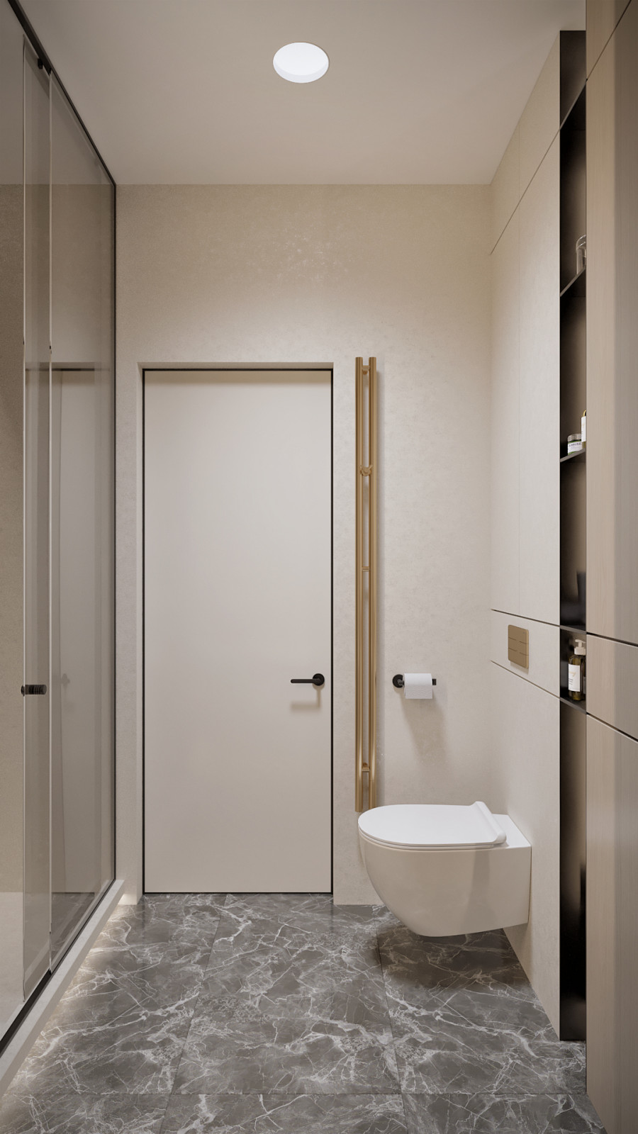 3к студия монохромный интерьер в стиле Современной классики