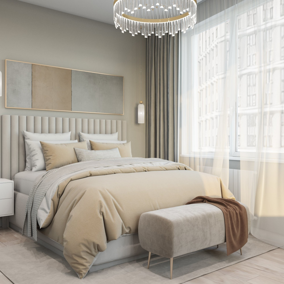 современная двушка в светлых тонах