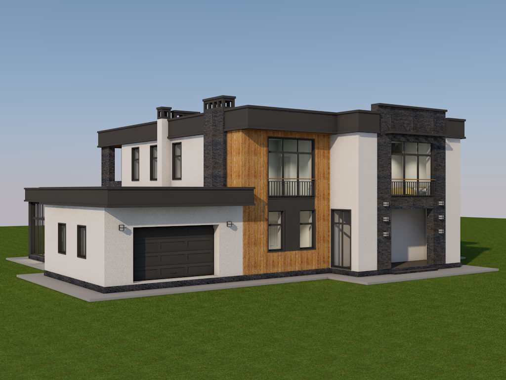 Обложка проекта: 24-019 Двухэтажный жилой дом площадью 350 м2