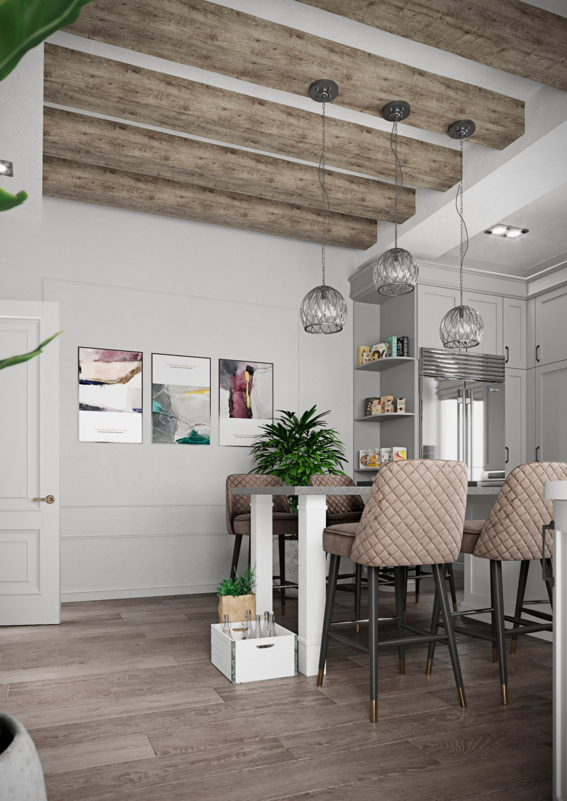 Дизайн кухни в коттедже