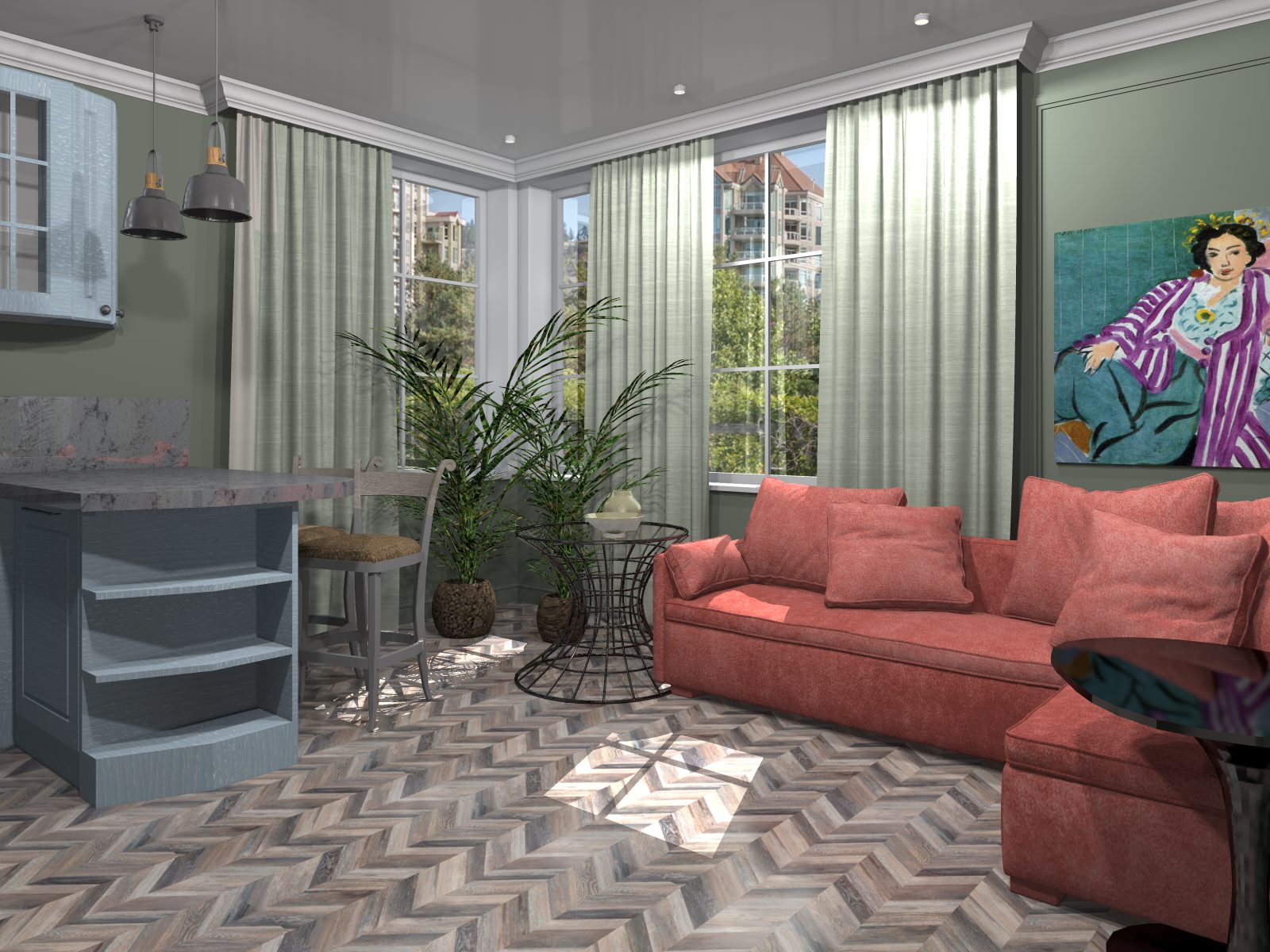 Кухня гостиная