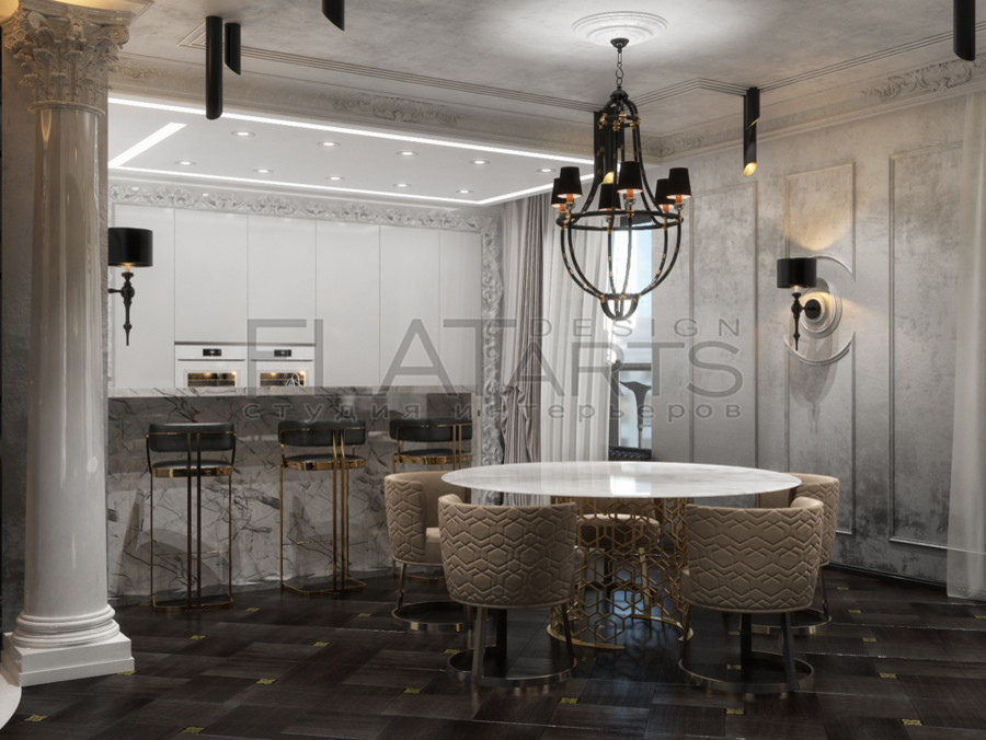 Арт-деко. Дизайн 4-ной квартиры 188кв.м