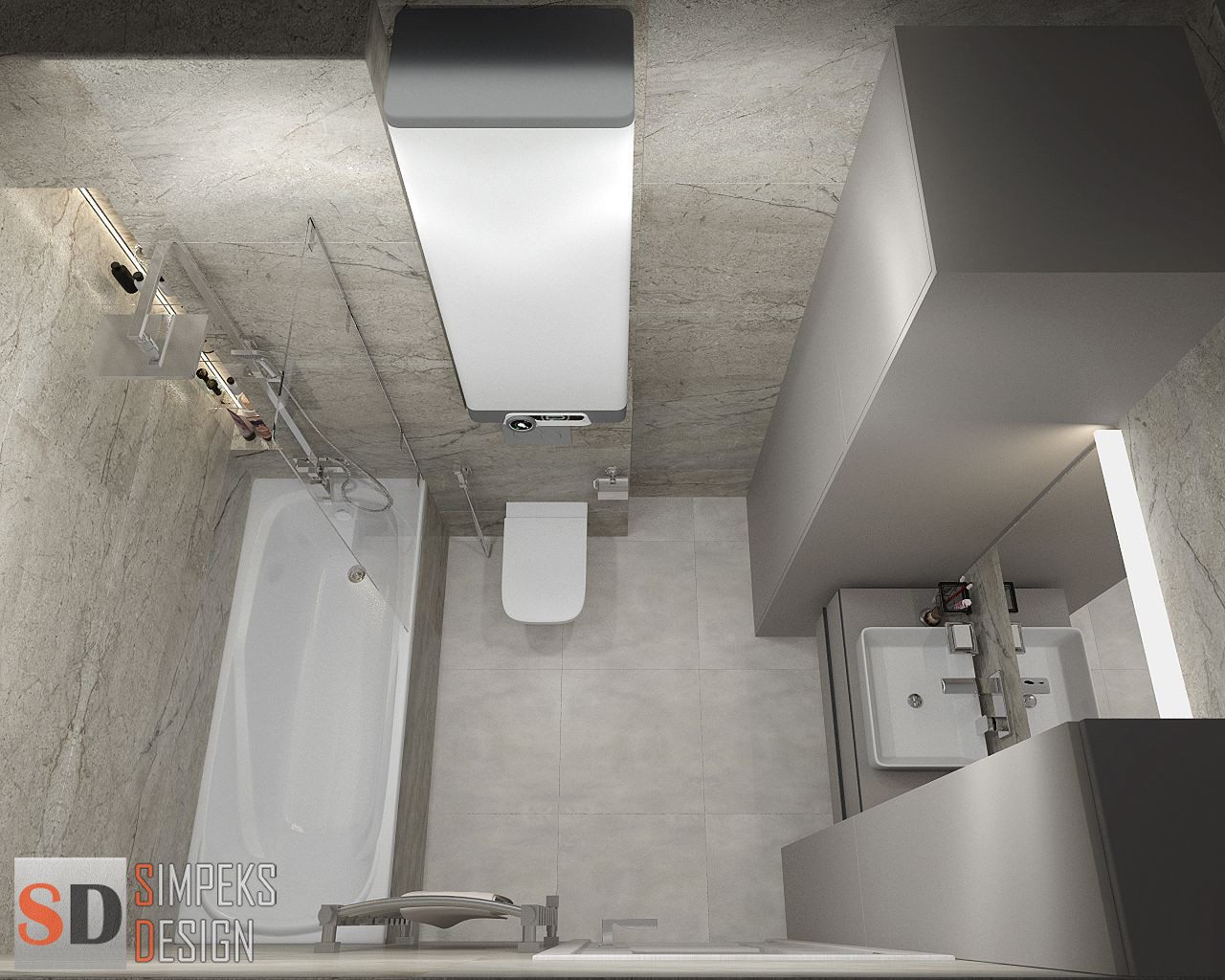 Санузел в светлый тонах