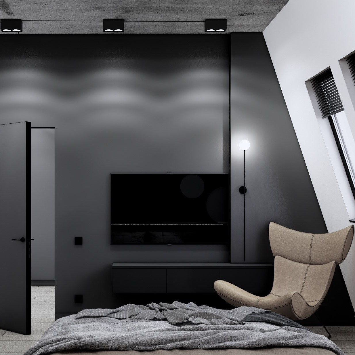 "Мужской характер" современная квартира под сдачу в ЖК "Рыбная деревня"