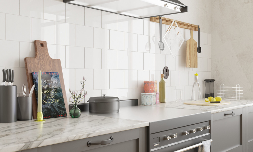 Дизайн интерьера и визуализация кухни в Скандинавском стиле.