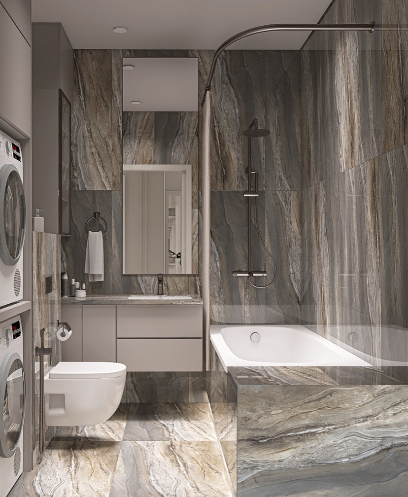 Однокомнатная квартира в современном стиле с элементами неоклассики