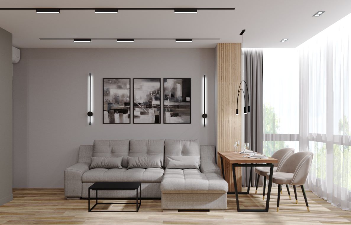 Стильная двухкомнатная квартира для молодой пары